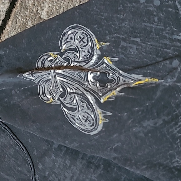 AFFLICTION LIVE FAST SILVER FOIL BLACK LAVA WASH TEE-SHIRT - Picture 11 of 16